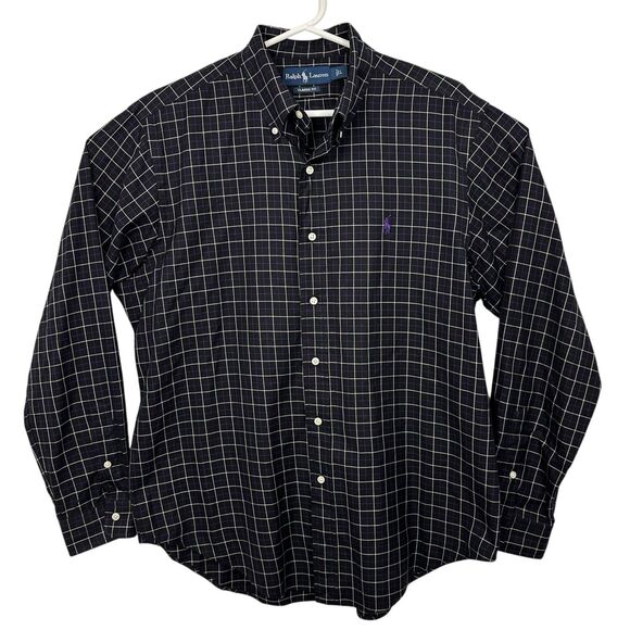 Polo Ralph Lauren Other - Polo Ralph Lauren Plaid Button Down Shirt Long Sleeve Mens Size L Black Purple